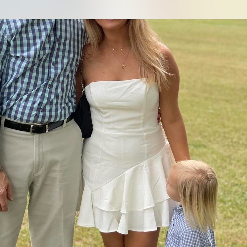 Princess Polly White Strapless Ruffled Sundress